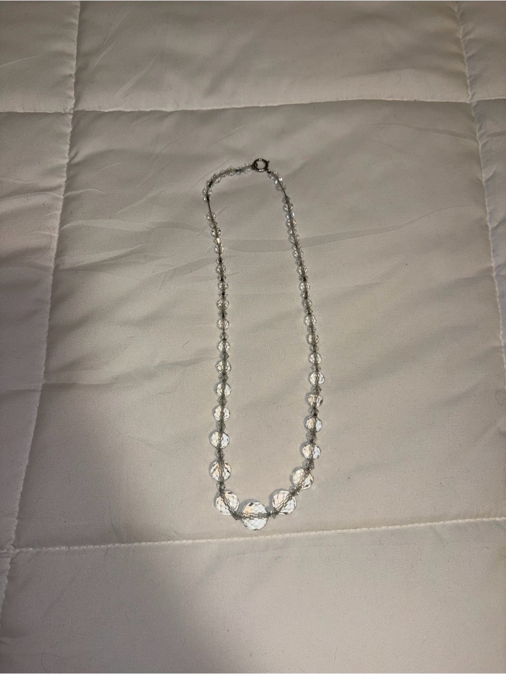 Clear Crystal Bead Necklace - Elegant Women’s Jewelry